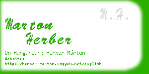 marton herber business card